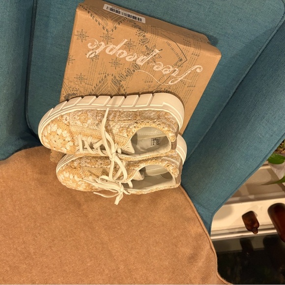 Free People Beige and White Casual Sneakers - Picture 10 of 12
